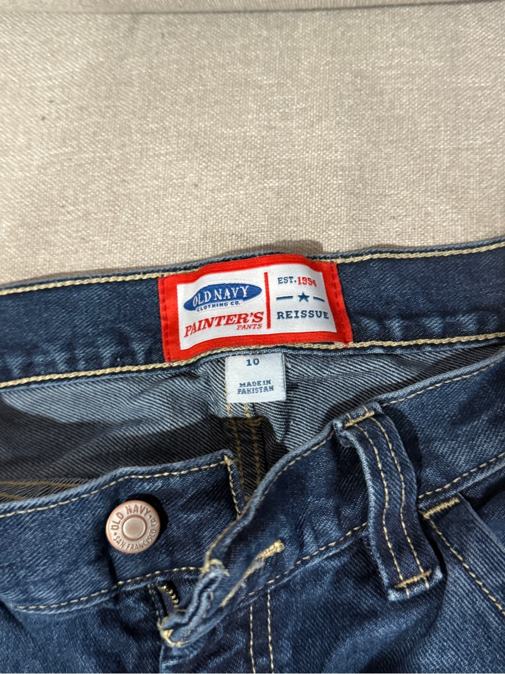Old Navy Blue Painter's Reissue Jeans - Picture 2 of 9